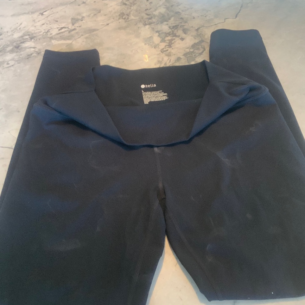 Zella Studio Lite High Waist Spray Dye Leggings  Large, BLACK SPRAY